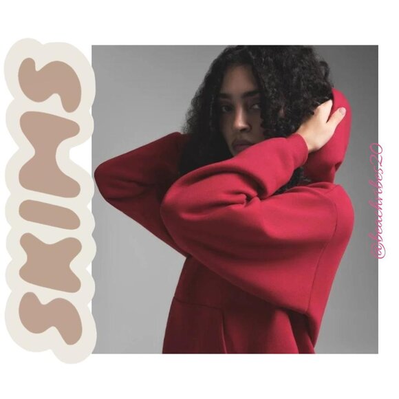 SKIMS Cotton Fleece Classic Hoodie Brick Large NWT - Picture 2 of 5